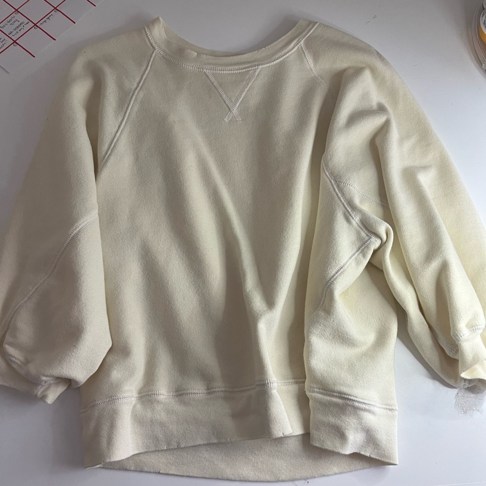 Aerie Cream Crew Neck Sweater